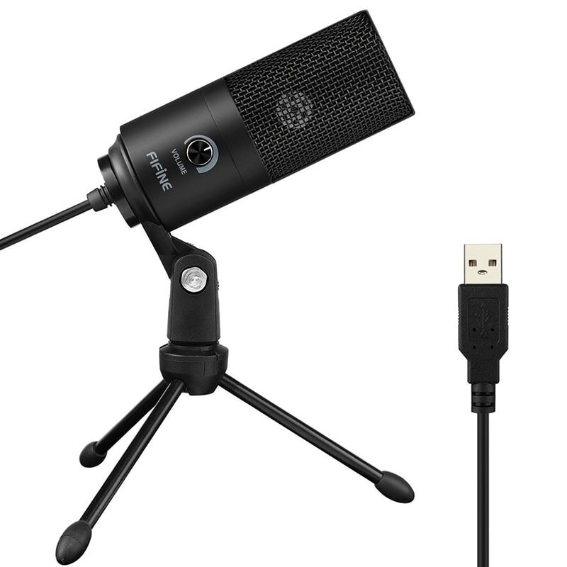 Fifine K669B USB Condenser Microphone with Volume Dial