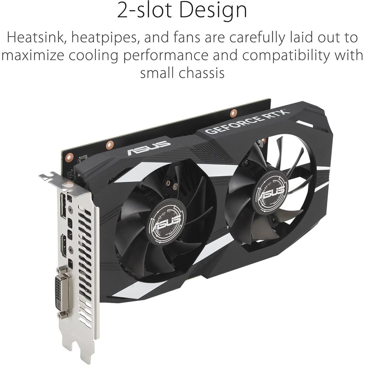 Asus Dual NVIDIA GeForce RTX 3050 6GB OC Edition Gaming Graphics Card 2-Slot Design, Axial-tech Fan Design, 0dB Technology, Steel Bracket - Image 4